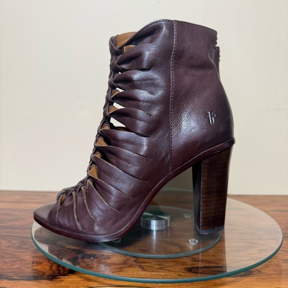 Frye Sophia Braided Peep Toe Booties - Picture 6 of 16